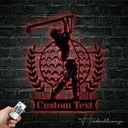 Handmadetneonsign Custom Text Golfing Metal Wall Art LED Light - Personalized Golfer Metal Sign