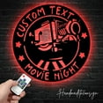 thumbnail image 1 of Handmadetneonsign Custom Text Movie Night Metal Wall Art with LED Light - Movie Night Theater Metal Sign, 1 of 5