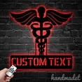 thumbnail image 1 of Handmadetneonsign Custom The Caduceus Metal Wall Art LED Light - Personalized The Caduceus Home, 1 of 5