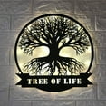 thumbnail image 1 of Handmadetneonsign Custom Tree of Life Metal Wall Art LED Light - Personalized Family Day Name Sign, 1 of 4