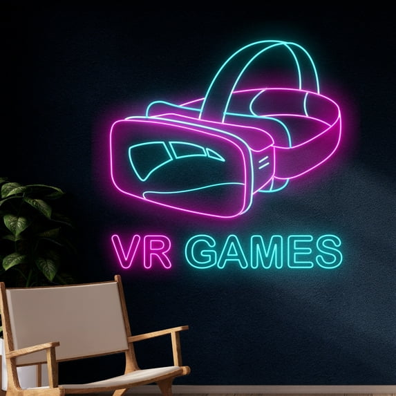 Handmadetneonsign Custom VR Games Neon Sign, Virtual Reality Led Sign, Game Player Led Lights, VR