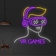 thumbnail image 1 of Handmadetneonsign Custom VR Games Neon Sign, Virtual Reality Led Sign, Game Player Led Lights, 1 of 5