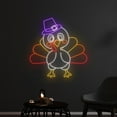thumbnail image 1 of Handmadetneonsign Custom Witch Hat Turkey Neon Sign, Thanksgiving Turkey LED Light, Turkey Bird LED, 1 of 5