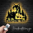 thumbnail image 1 of Handmadetneonsign Custom Wolf In Forest Metal Wall Art LED Light - Personalized Wolf Metal Sign Home, 1 of 5