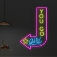 thumbnail image 1 of Handmadetneonsign Custom You Go Girl Direction Arrow Left Neon Sign, You Go Girl Arrow Led Sign, 1 of 5