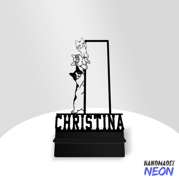 Handmadetneonsign Cute Cat Phone Stand, Funny Cat Metal Cell Phone Desk, Phone Holder 95293