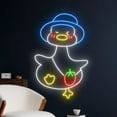 thumbnail image 1 of Handmadetneonsign Cute Duck With Strawberrr Neon Light, Duck Led Light, Duck Led Sign, Room Decor, 1 of 5