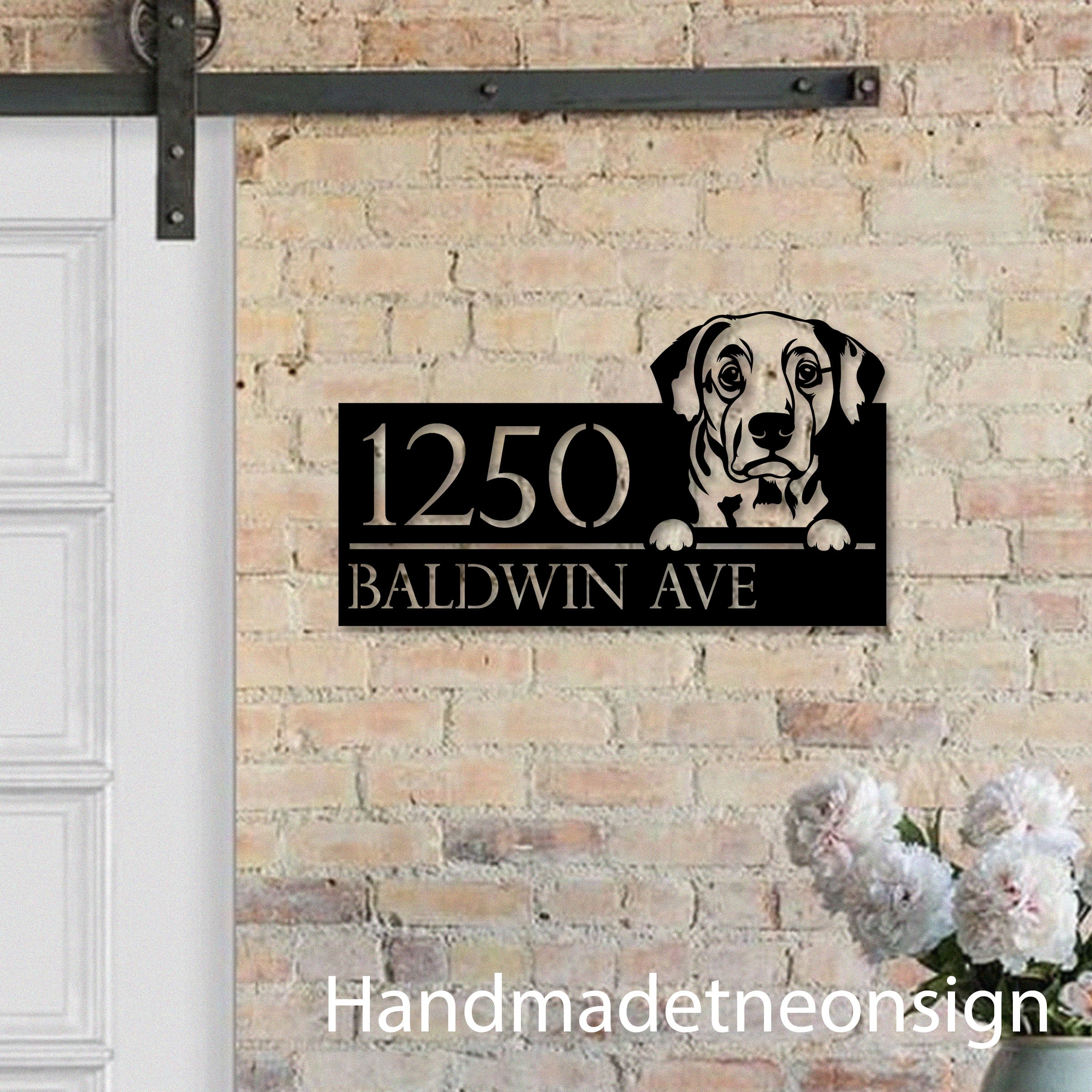 Handmadetneonsign Dalmatian House Number, Dalmatian Dog Home Address Metal, Pet House Address Sign 67502
