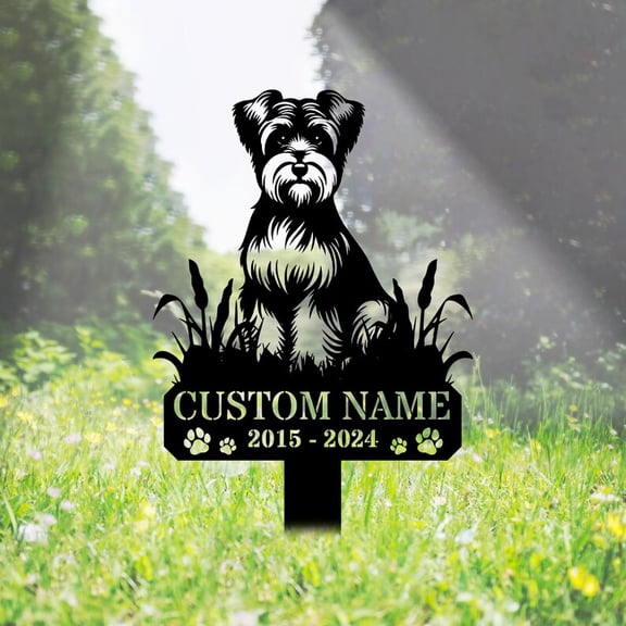 Handmadetneonsign Dandie Dinmont Terrier Dog Memorial Metal With Stake, Dandie Dinmont Terrier Metal Name Sign Stake 45268