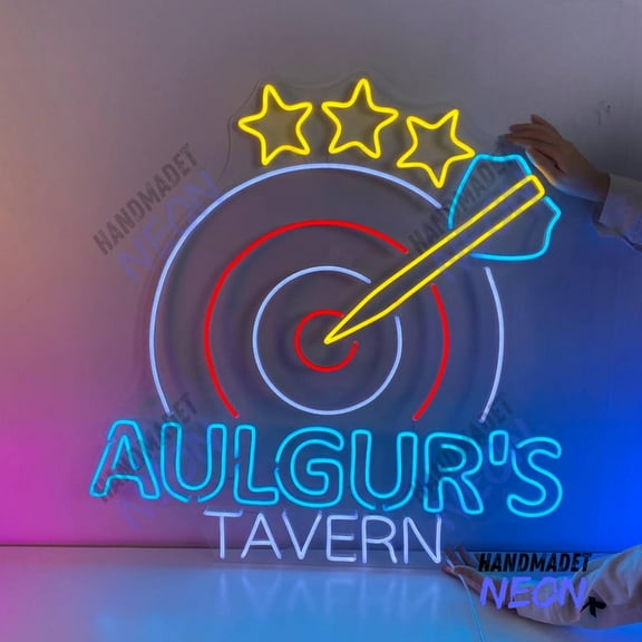 Handmadetneonsign Darts Neon Sign, Dartboard Led Sign, Dart Game Wall Art Light 95873