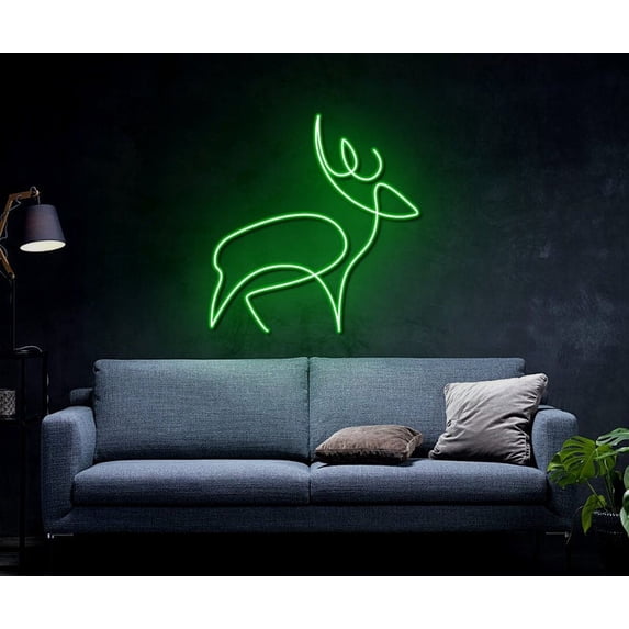 Handmadetneonsign Deer Neon Sign, Deer Led Sign, Home Decor, Custom Neon Sign, Best Gifts, Wall Decor, Line art Neon Sign, Safari Decor, Wall Décor
