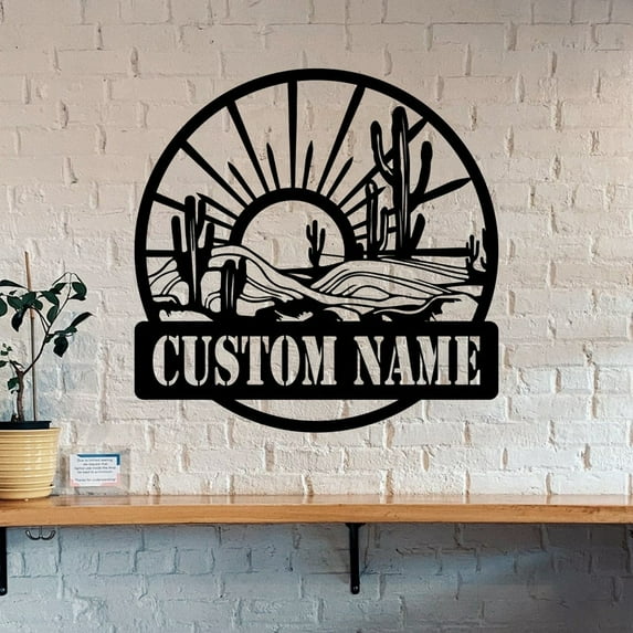 Handmadetneonsign Desert Cactus Metal Wall Art Light, Desert Cactus Metal Sign Wall Decor, Cactus Metal Decor