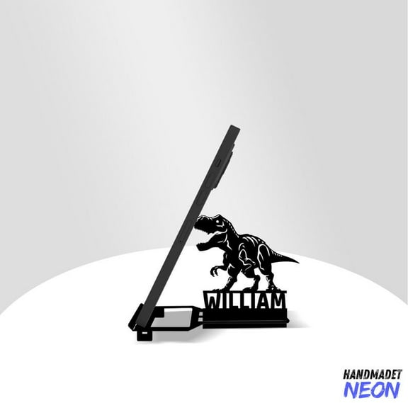Handmadetneonsign Dinosaur Phone Stand, Dinosaur Metal Cell Phone Desk, Dinosaur Phone Holder 95404