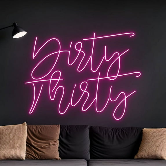 Handmadetneonsign Dirty Thirsty Neon Sign, Custom Dirty Thirsty Name LED Light, Personalized Inspirational Quote, Wall Décor