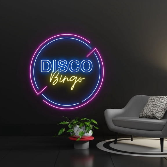 Handmadetneonsign Disco Bingo Neon Sign, Disco Bingo Neon Light, Custom Neon Sign, Bingo Led Lights