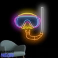thumbnail image 1 of Handmadetneonsign Diver Mask Neon Sign, Scuba Diving Led Sign, Wall Art, Sport Home Wall Decor 91604, 1 of 5
