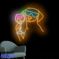 thumbnail image 1 of Handmadetneonsign Dog Drinking Cocktail Neon Sign, Dog Cocktails Neon Light, Bar Pub Wall Art 94971, 1 of 5