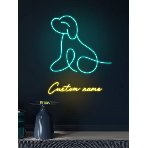 Handmadetneonsign Dog Name Neon Sign, Dog Neon Sign, Custom Dog Pet Neon Sign, Puppy Neon Light, Name Neon Sign, Dog Name Sign, Wall Décor