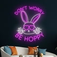 thumbnail image 1 of Handmadetneonsign Don't Worry Be Hoppy Neon Sign, Rabbit Led Sign, Happy Easter Neon Light, 1 of 5