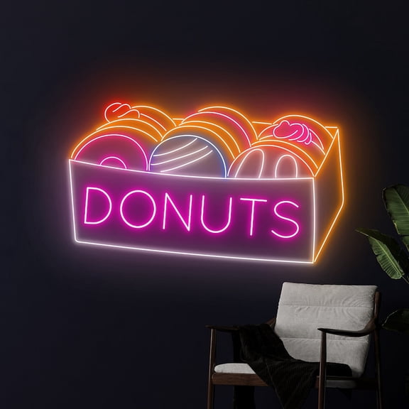Handmadetneonsign Donut Box Neon Light, Donut Neon Sign, Donut Led Light, Baking Bakery Led Sign