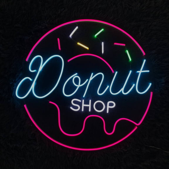 Handmadetneonsign Donut Shop Led Sign, Donut Neon Light, Donut Neon Sign, Donut Shop Led Light