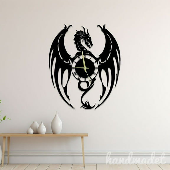 Handmadetneonsign Dragon Wall Clock Unique, Dragon Year Date Round Wall Clock, Metal Wall Clock 56275