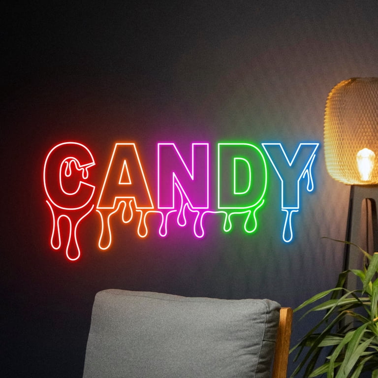 Handmadetneonsign Dripping Candy Neon Sign, Dripping Candy Led