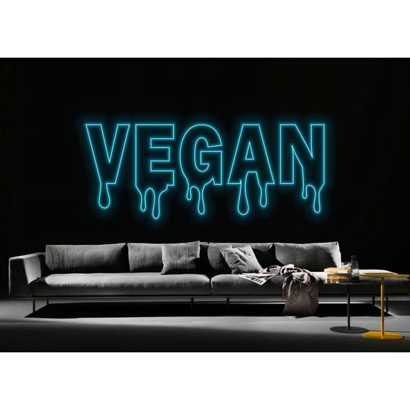 Handmadetneonsign Dripping Vegan Led Sign, Vegan Neon Sign, Wall Decor, Custom Neon Sign, Vegan Led Sign, Dripping Neon Sign, Custom Dripping Name Sign, Wall Décor