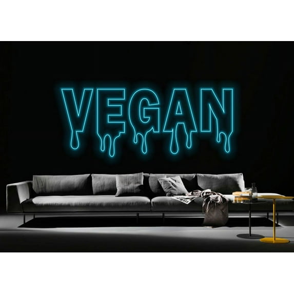 Handmadetneonsign Dripping Vegan Led Sign, Vegan Neon Sign, Wall Decor ...