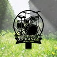 thumbnail image 1 of Handmadetneonsign Drum Set MemorialMetal With Stake, Artist Stake Metal Name Sign Stake, Garden Metal Stake Decor 59066, 1 of 5