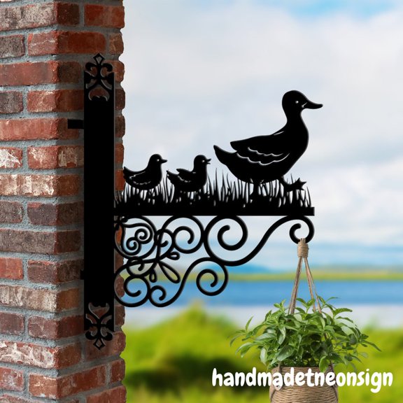 Handmadetneonsign Duck Hanging Bracket, Duck Hanging Basket, Duck Farm Hanging Bracket For Garden 042296