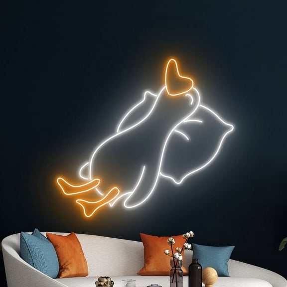 Handmadetneonsign Duck Lying Led Sign, Duck Lying Neon Light, Duck Lying Neon Sign, Cute Duck Light