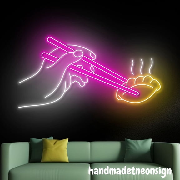 Handmadetneonsign Dumplings Neon Sign, Dumpling Store Wall Art Decor, Chinese Restaurant Wall Decor 65847