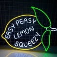 thumbnail image 1 of Handmadetneonsign Easy Peasy Lemon Squeezy Neon Sign, Funny Fruit Lemon Shape Wall Art Decor, Home Wall Decor, 1 of 5