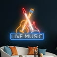 thumbnail image 1 of Handmadetneonsign Electric Guitar Live Music Led Sign, Live Music Neon Sign, Rock And Roll Light, 1 of 5