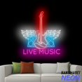 thumbnail image 1 of Handmadetneonsign Electric Guitar Neon Sign, Musical Instrument Wall Art, Guitar Wings Wall Decor 73071, 1 of 5