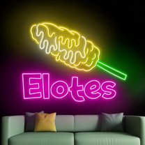 Handmadetneonsign Elotes Neon Sign, Grilled Mexican Street Corn Wall Art Decor, Restaurant Wall Decor 52205