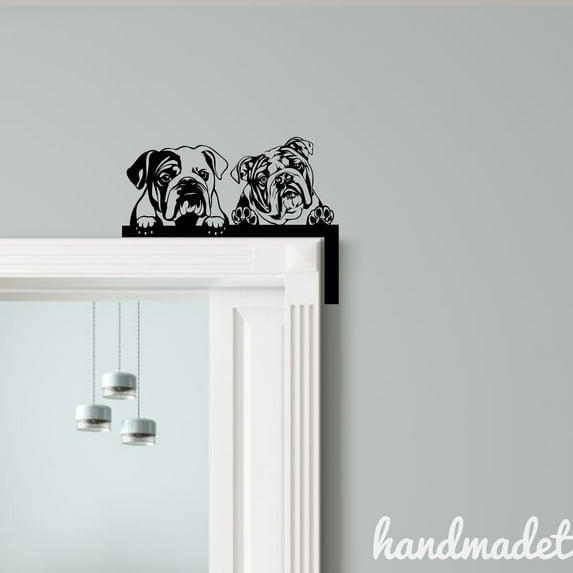 Handmadetneonsign English Bulldog Door Corner Sign, Bulldog Metal Door Topper, House Wall Decor 64142