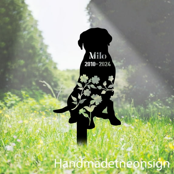 Handmadetneonsign English Mastiff Metal With Stake, English Mastiff Metal Name Sign, Dog Metal Stake 66759