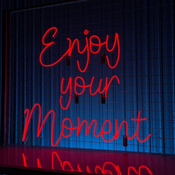 Handmadetneonsign Enjoy Your Moment Neon Sign, Enjoy Your Moment LED Light, Custom Text Led Sign, Personalized Name Neon Light, Wall Décor