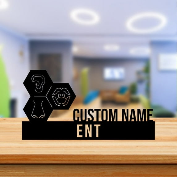 Handmadetneonsign Ent Doctor Metal Nameplate, Ent Doctor Desk Nameplate, Doctor Desk Name Plate Decor