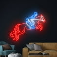 thumbnail image 1 of Handmadetneonsign Equestrian Neon Sign, Man Riding Horse Wall Art Decor, Horse Rider Sport Wall Decor, 1 of 5