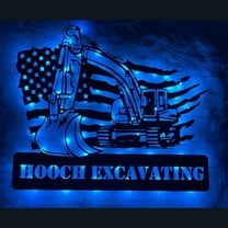 Handmadetneonsign Excavator Driver Metal Wall Art Light, Excavator Metal Sign Wall Decor, Excavator Metal Decor
