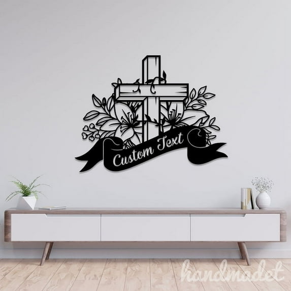 Handmadetneonsign Faith Cross Metal Wall Art Light, Cross Metal Sign Wall Decor, Cross Metal Decor 49136