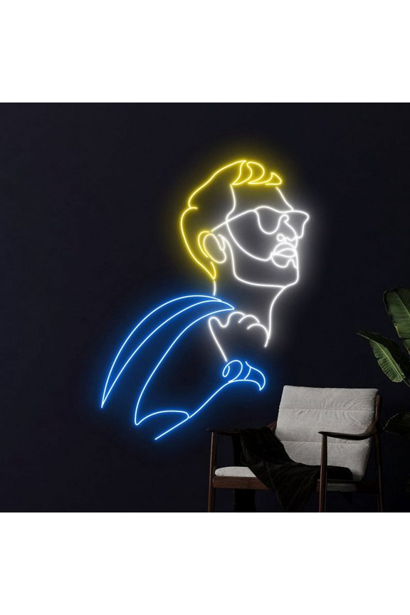 Fashion Man Face Neon Sign, Handsome Man Neon Light, Man Led Light, Man Neon Sign