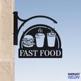 thumbnail image 1 of Handmadetneonsign Fast Food Hanging Sign, Burger Restaurant Outdoor Hanging Sign, Metal Business Sign 96702, 1 of 5