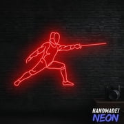 Handmadetneonsign Fencing Neon Sign, Man Cave Decor, Fencing Club Decor