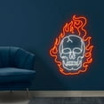 thumbnail image 1 of Handmadetneonsign Fire Skull Led Neon Sign, Skull Neon Sign, Wall Decor, Skull Art Sign, Home Decor, 1 of 5
