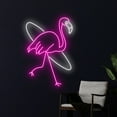 thumbnail image 1 of Handmadetneonsign Flamingo Surfing Neon Sign, Surfer Flamingo Neon Light, Flamingo Surfboard Led, 1 of 5