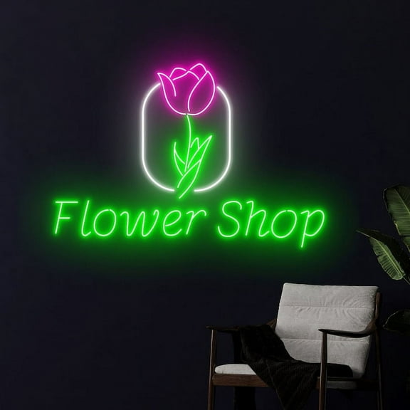 Handmadetneonsign Flower Shop Led Sign, Flower Neon Sign, Flower Neon Light, Florist Neon Sign
